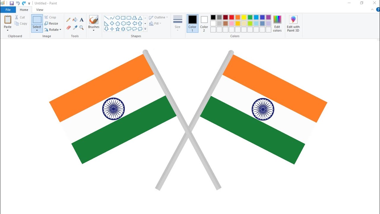 How to draw Indian Flag in Ms Paint | Republic Day Drawing. #computerdrawing #republicdaydrawing