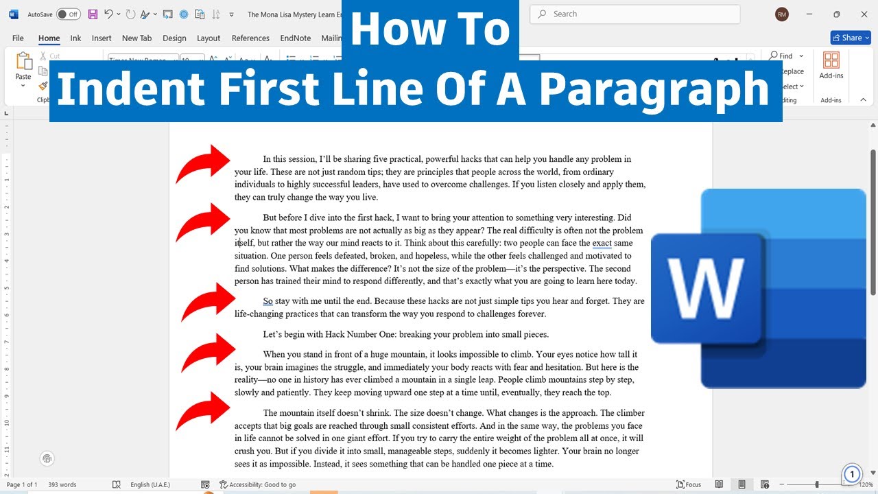 How to Indent the first Line of a Paragraph in MS Word || How to Apply First-Line Indent in MS Word