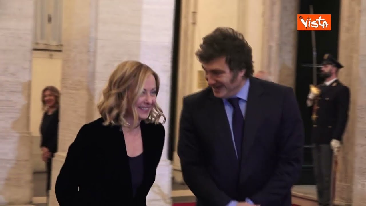 L'incontro tra Giorgia Meloni e Milei a Palazzo Chigi