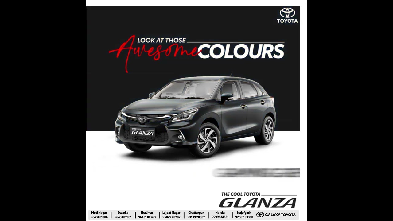 Awesome colours | Toyota Glanza