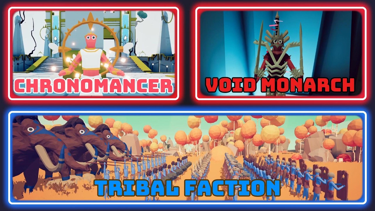 CHRONOMANCER and VOID MONARCH DUO vs TRIBAL FACTION | Totally Accurate Battle Simulator (TABS)