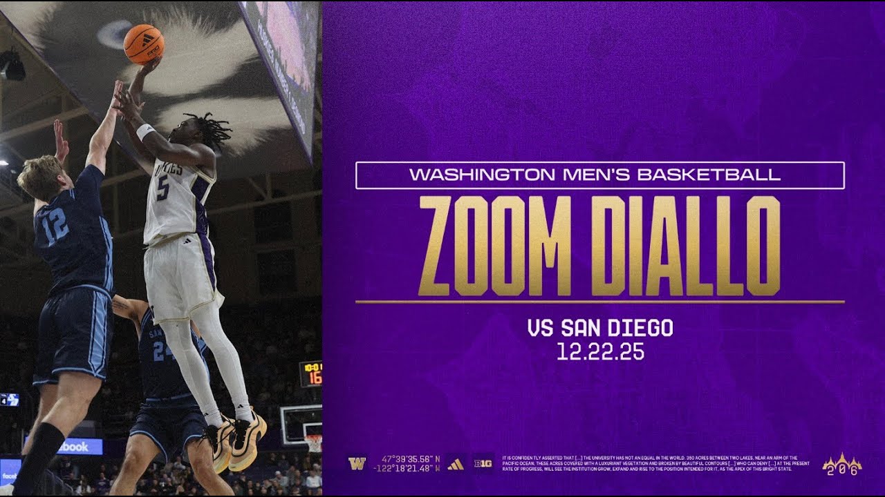 Zoom Diallo Highlights | Washington Men's Basketball vs San Diego