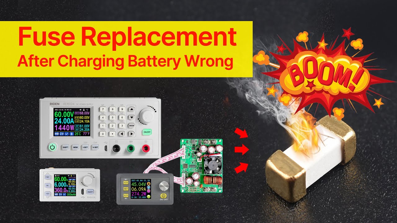 fuse replacement after charging battery in the wrong way RD6024 DPS5015 RK6006