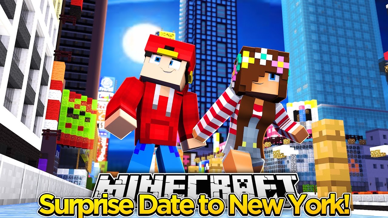 Minecraft Adventure - SURPRISE DATE TO NEW YORK w/ LITTLE ALLY!!!