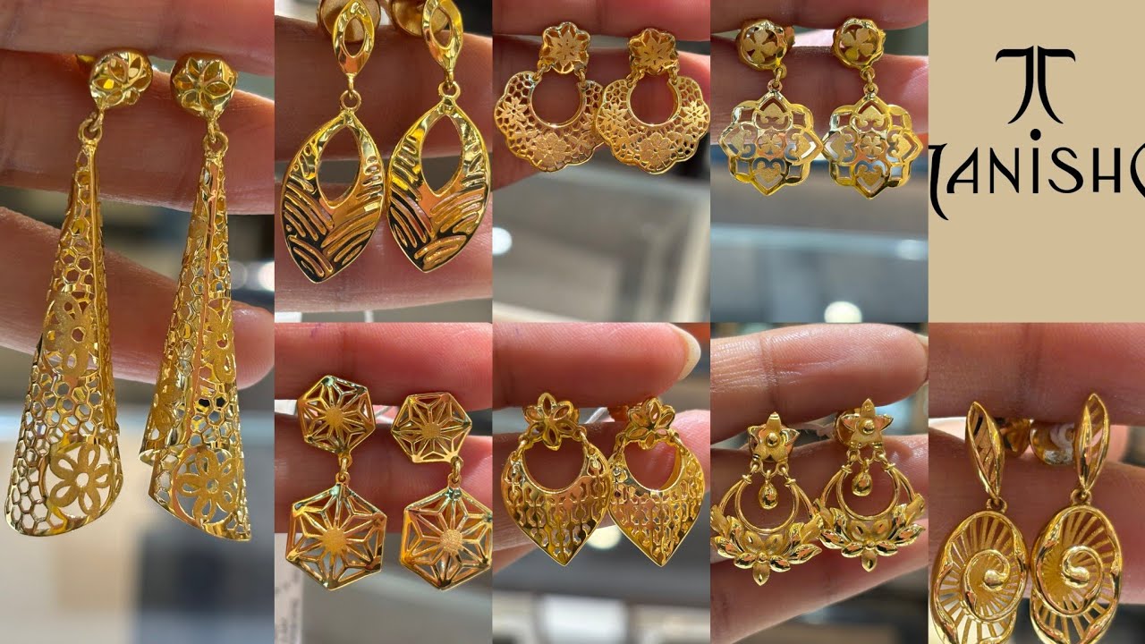 Tanishq Latest Light Weight Gold Earrings Designs 💕 || Tanishq Trendy Gold Earring Collection 😱
