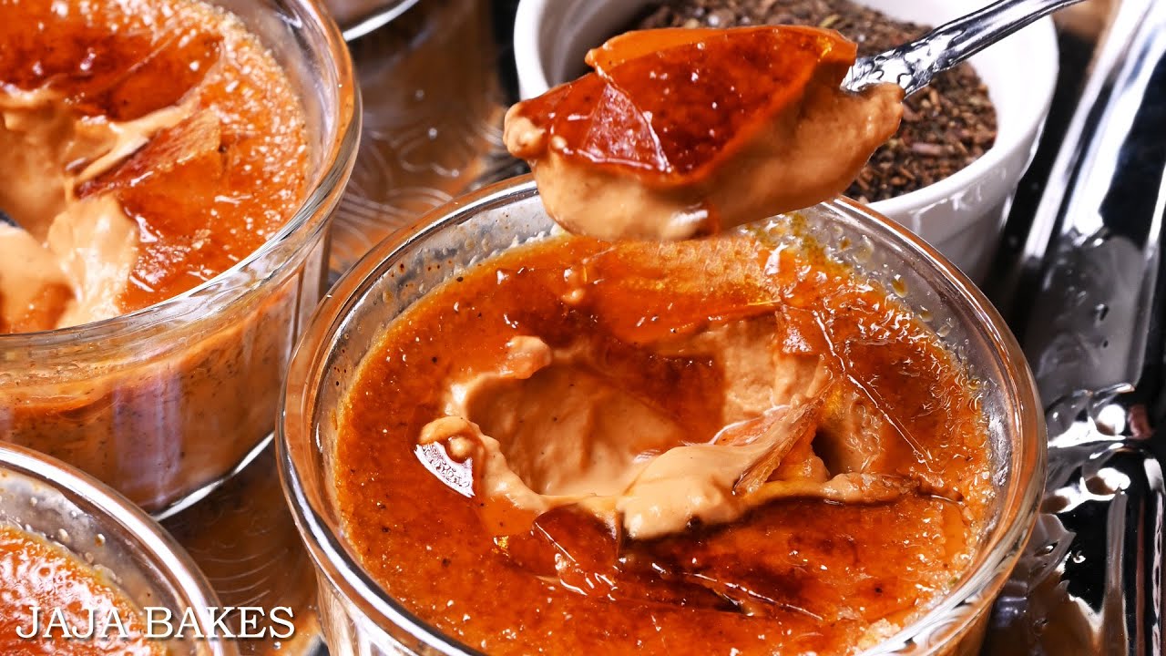 Thai Tea Creme Brulee | Thai Tea Infused Custard Topped With Crunchy Caramelized Sugar | Jaja Bakes