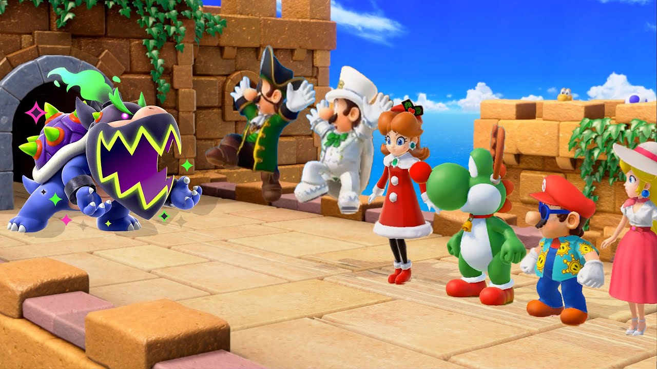 【スーパー マリオパーティ 】ミニゲーム ピーチ vs ルイージ vs デイジー vs マリオ (マスターcpu)