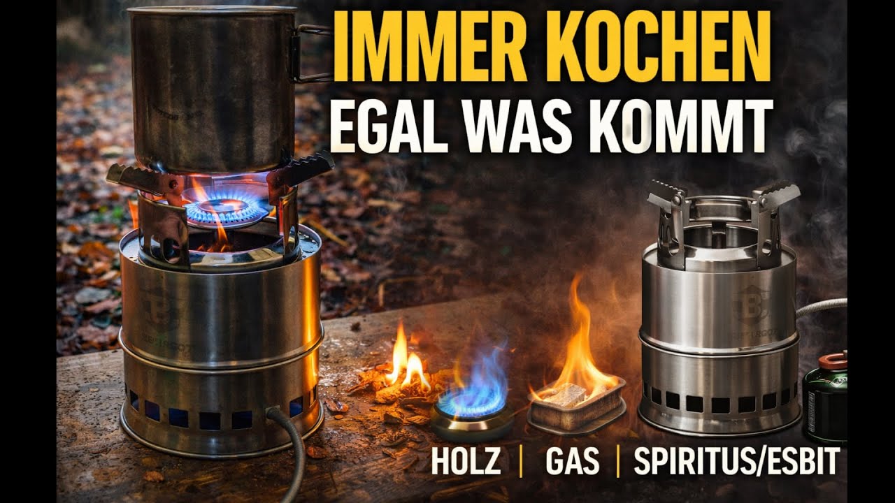 Bestargot Hobo Kocher – Wenn Gas fehlt, Holz reicht | 3-in-1 Kocher