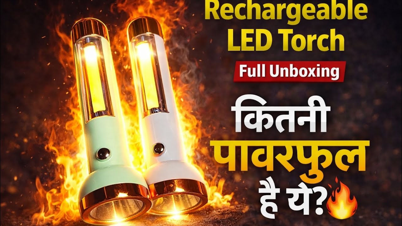 🔦 Super Bright Rechargeable LED Torch Unboxing & Full Review in  | Light Test