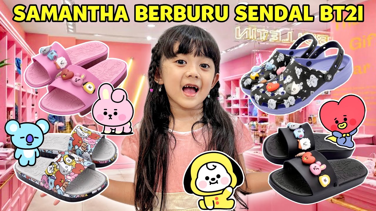 SAMANTHA BERBURU SANDAL BT21 SERBA PINK DI MALL BARENF ADIK AUDREY