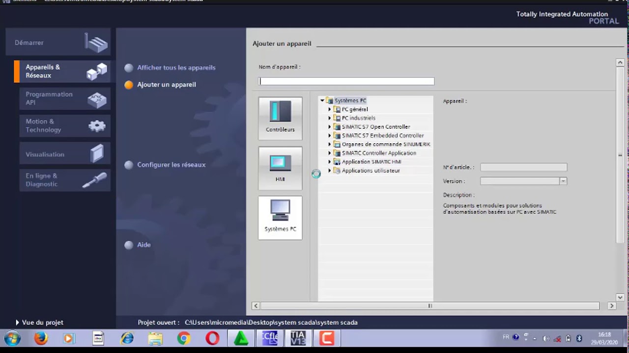 Créez votre premier projet SCADA WinCC step7 TIA Portal     : 01الدرس -