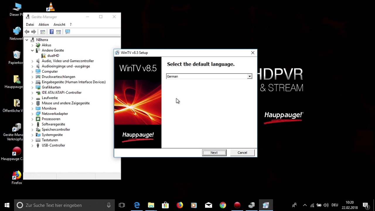 Hauppauge WinTVv8 Installation