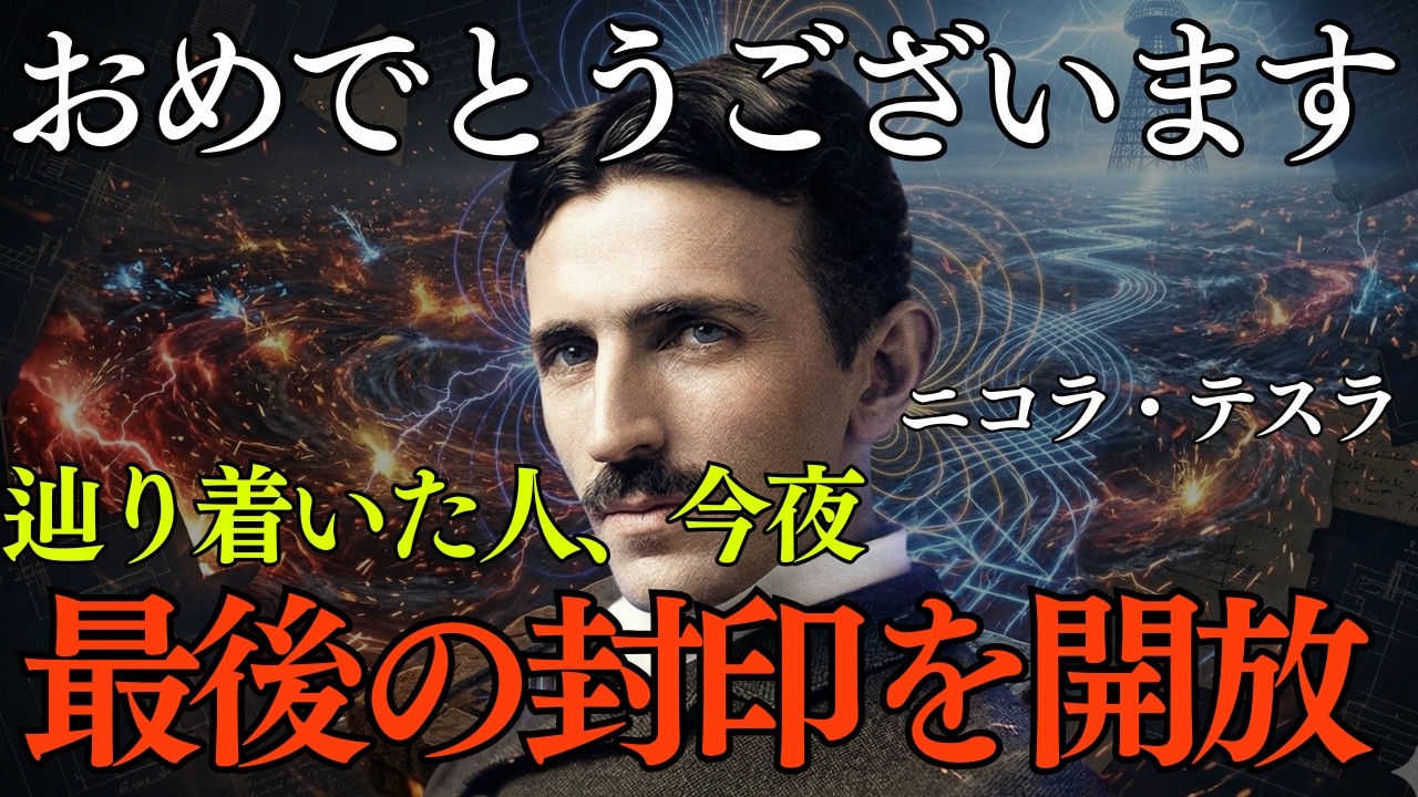 【ニコラ・テスラ】辿り着いた人、おめでとうございます。今夜、最後の封印を開放します｜二コラテスラ｜引き寄せの法則｜369｜