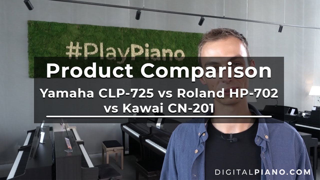 Kawai CN-201 против Yamaha CLP-725 против Roland HP-702 | Digitalpiano.com