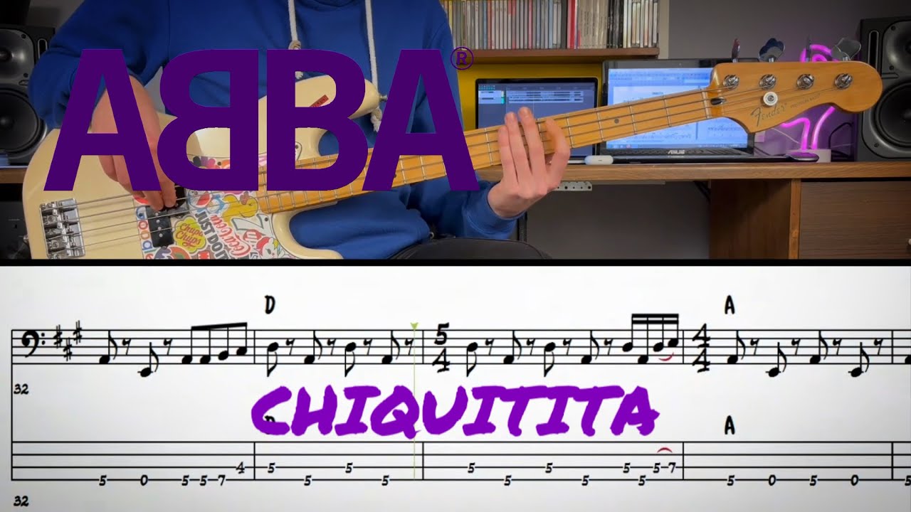 ABBA - Chiquitita /// Bass Line Cover [Play Along Tab]