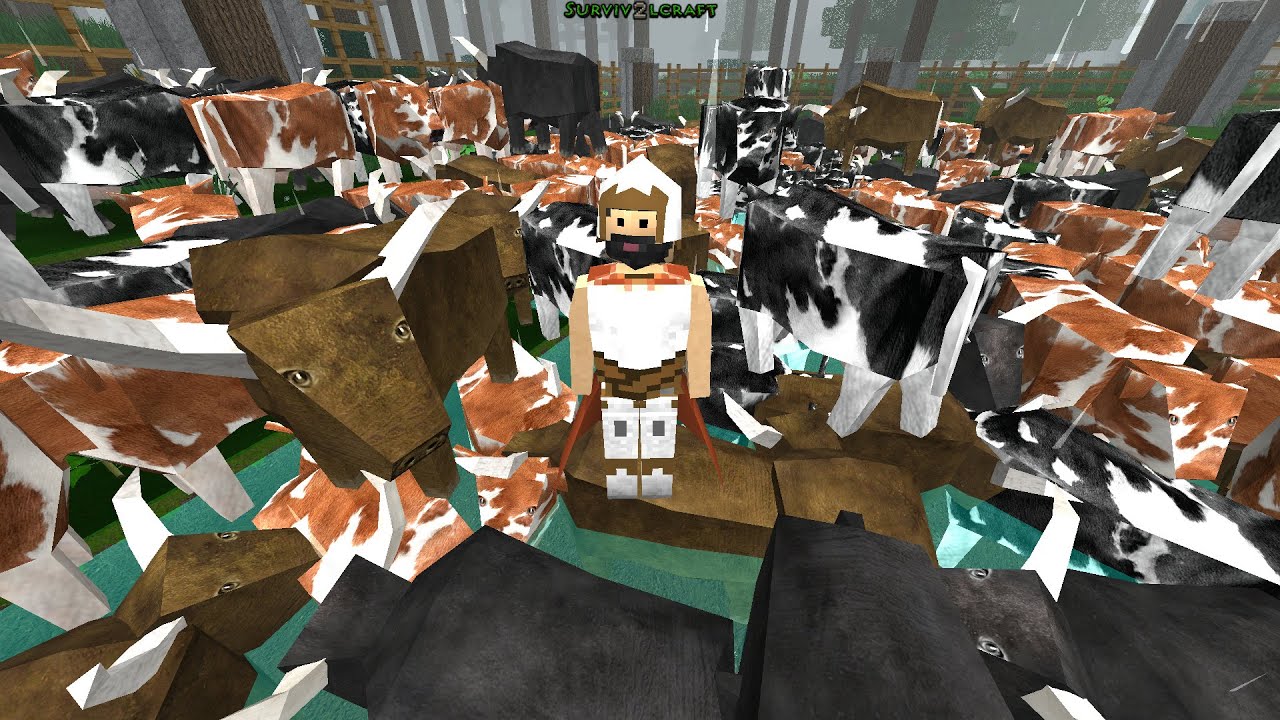 COLOQUEI 150 VACAS E 150 BOI DENTRO DE UM CURRAL FICOU INSANO FAZENDINHA SURVIVALCRAFT 2 #9
