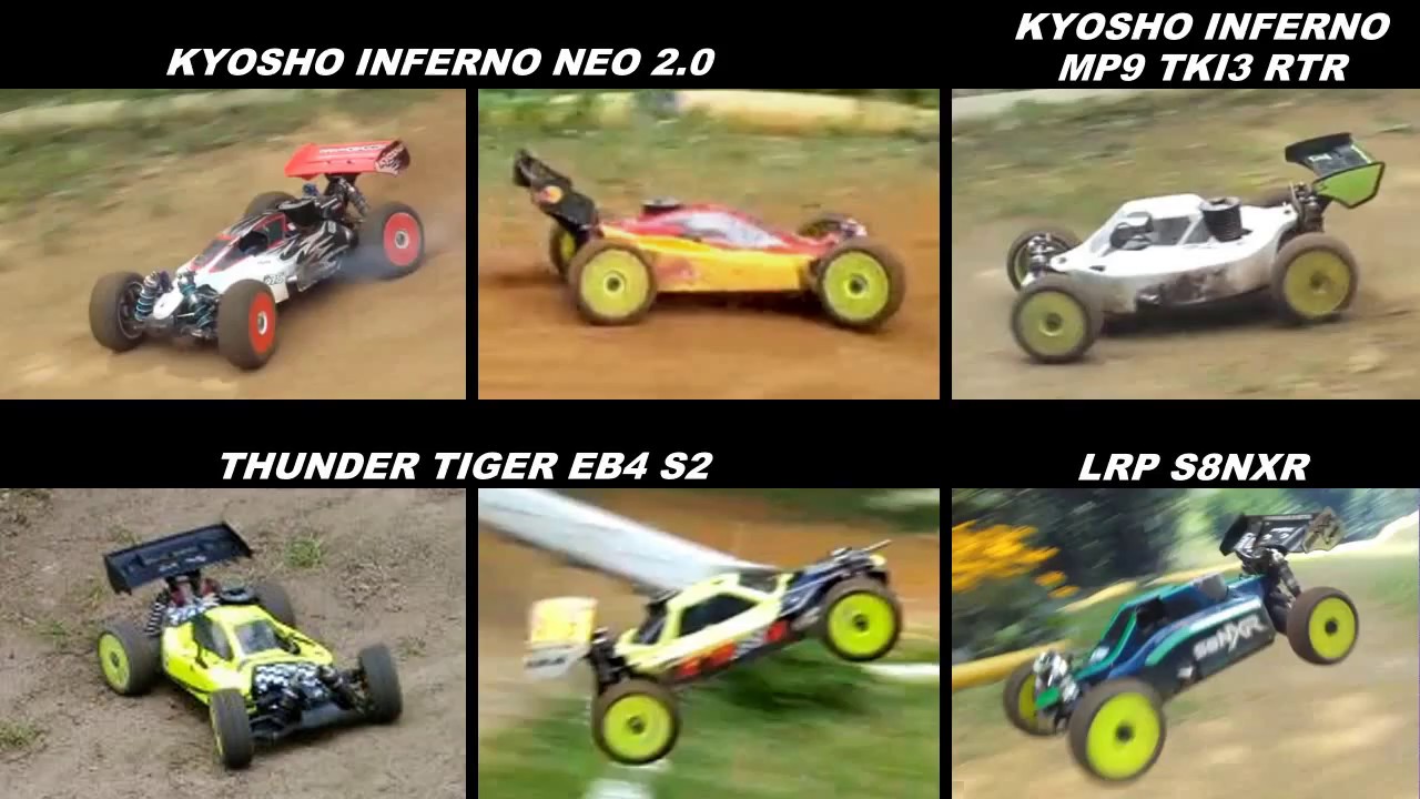 Kyosho Inferno Neo 2.0, Inferno MP9 TKI3 RTR, Thunder Tiger EB4 S2, LRP 8SNXR Nitro Buggy Racing