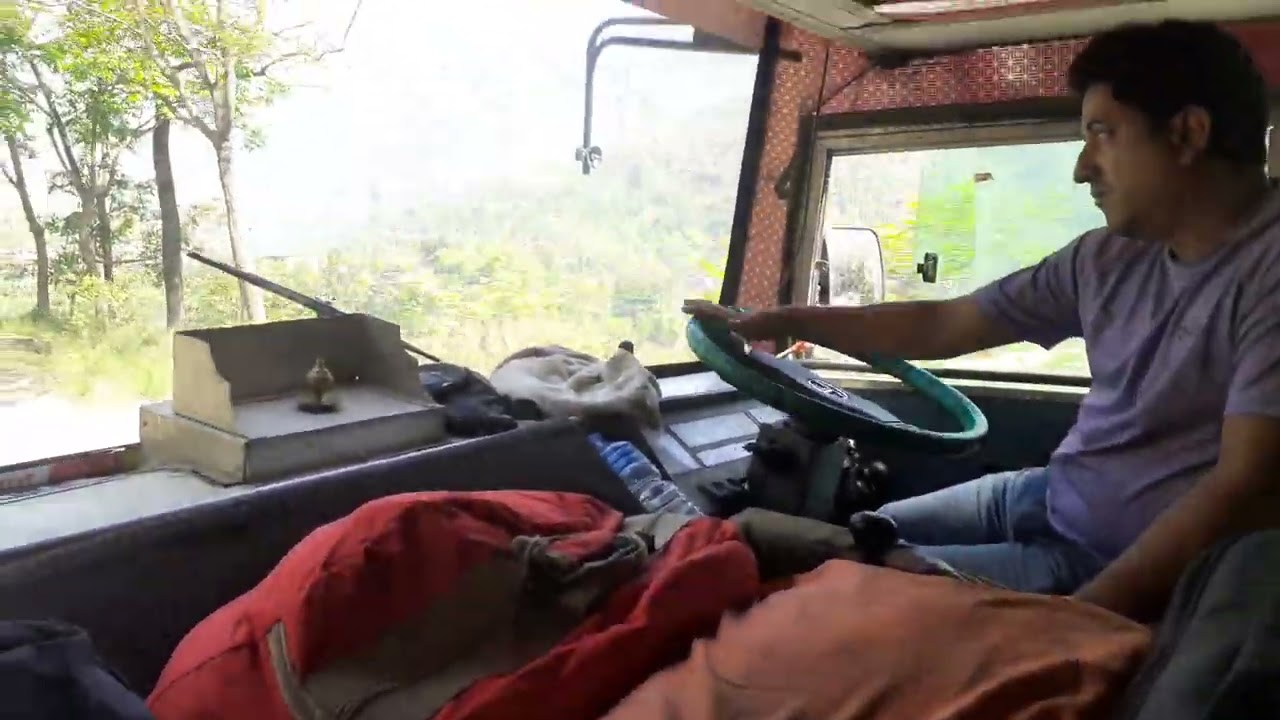 Heavy bus race with toyata Hiece in curvey road. #overspeed #race #angry_driver #no_Speed_limit