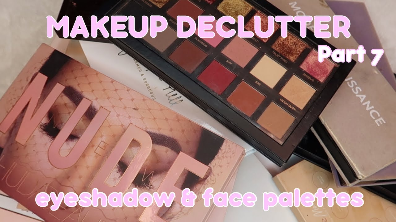ANNUAL MAKEUP DECLUTTER♡ | eyeshadow & face palettes | *realistic*