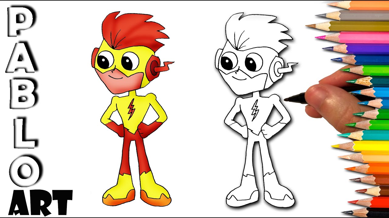How to Draw Kid Flash ⚡ - From Teen Titans Go! | Learn to Draw  step by step