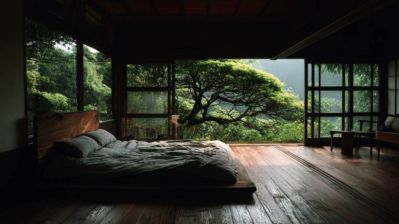 3 Hour Rainstorm and Soft Thunder Sounds for Peaceful Night and Deep Relaxation