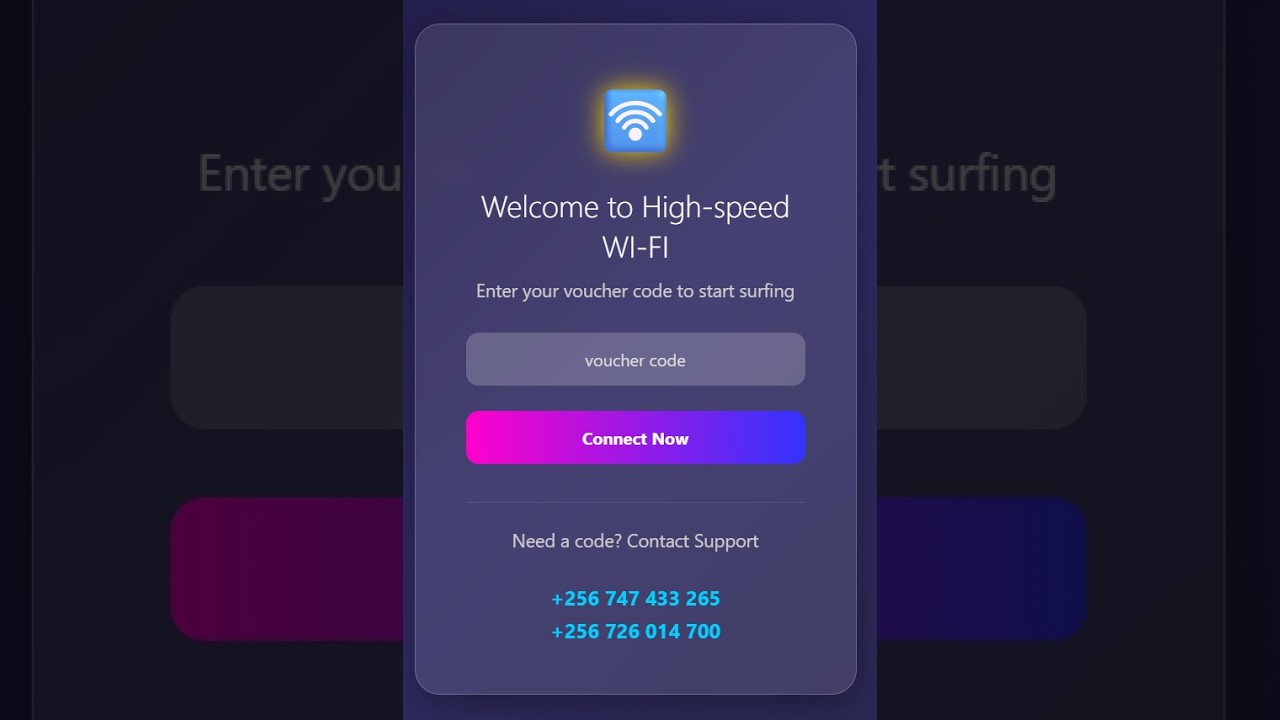 voucher code access login page