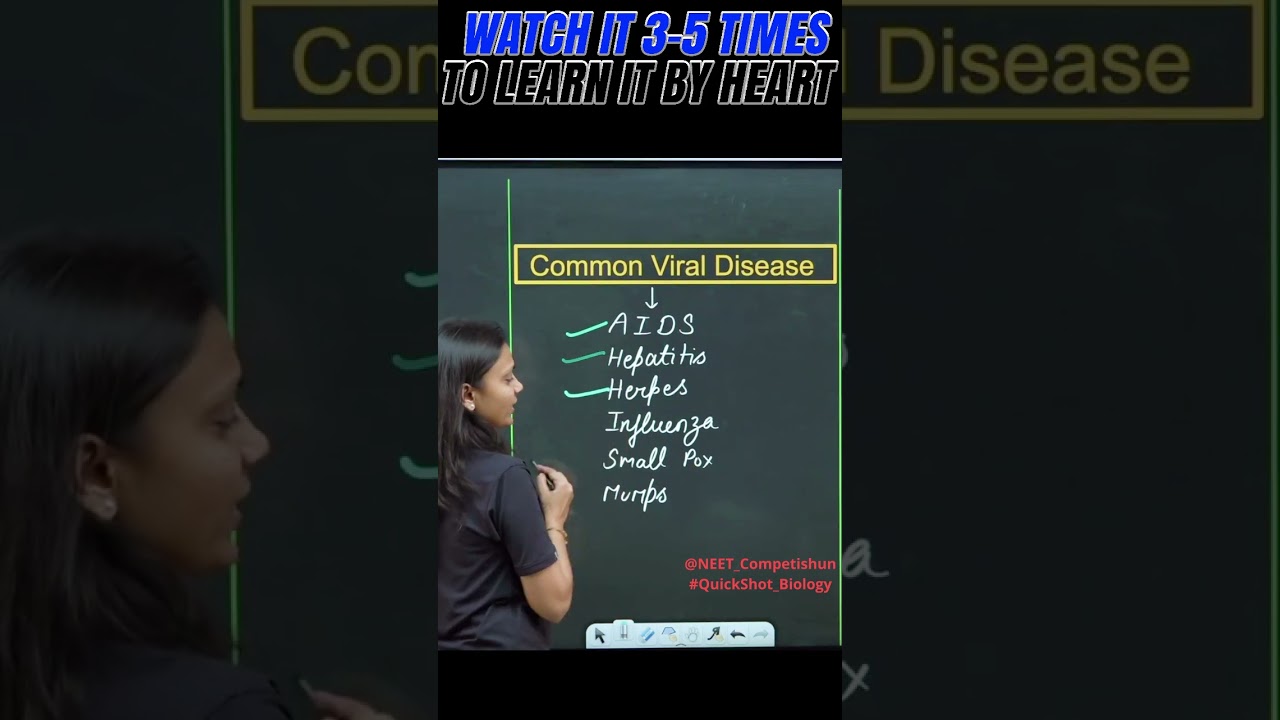 Understand The Common Viral Diseases With QuickShot Biology | Poonam Ma'am | #shorts #neet #biology