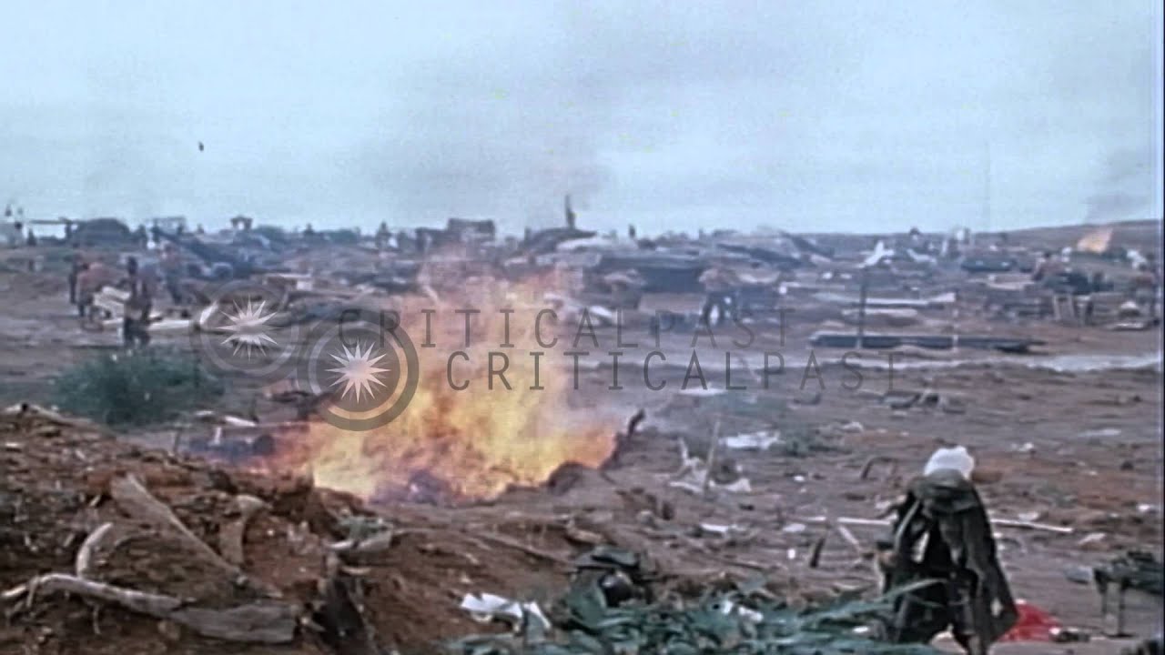 Troops of U.S. 199th Light Infantry Brigade dismantling Fire Base Myron, in Cambo...HD Stock Footage