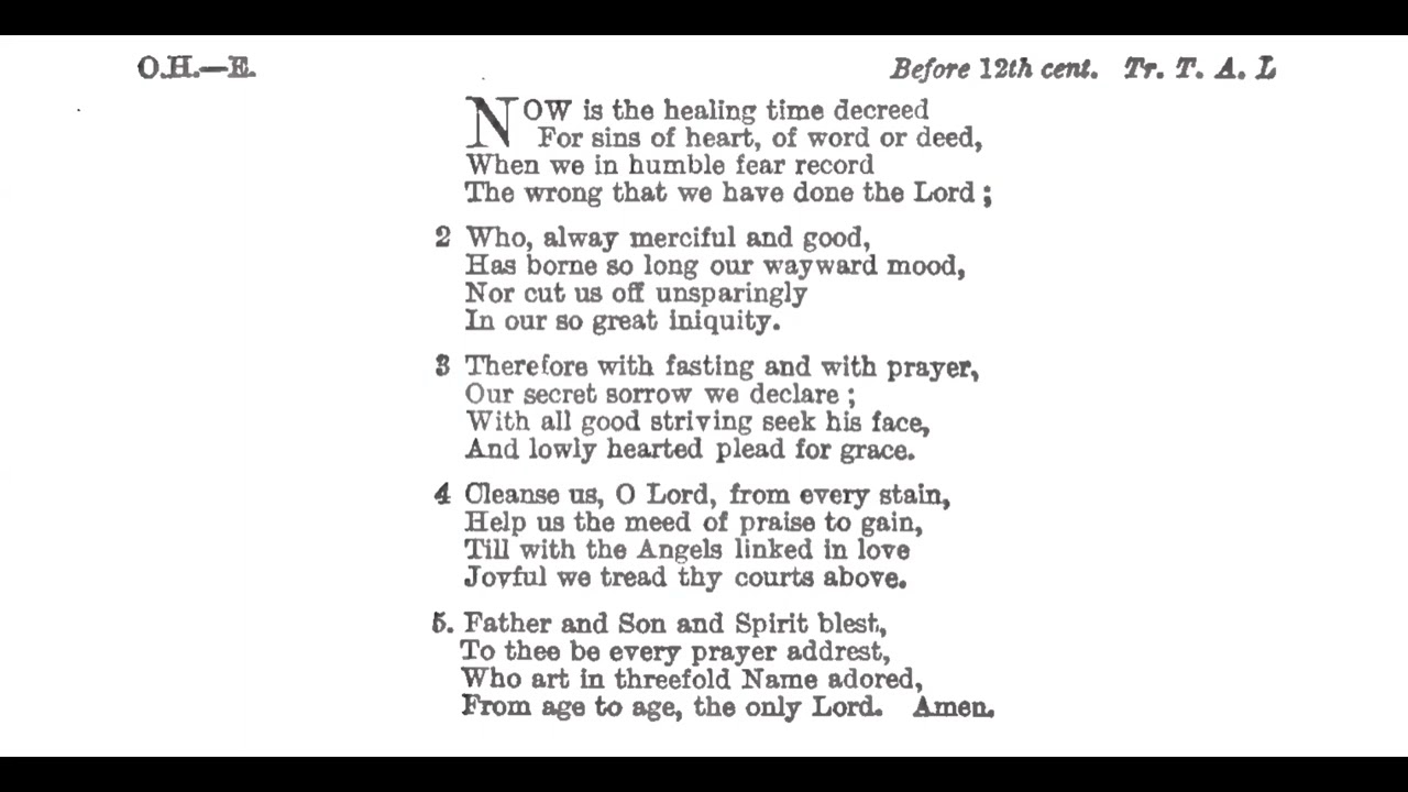 Now is the healing time decreed (Ecce tempus idoneum), 5 vv. with Amen (JENA)
