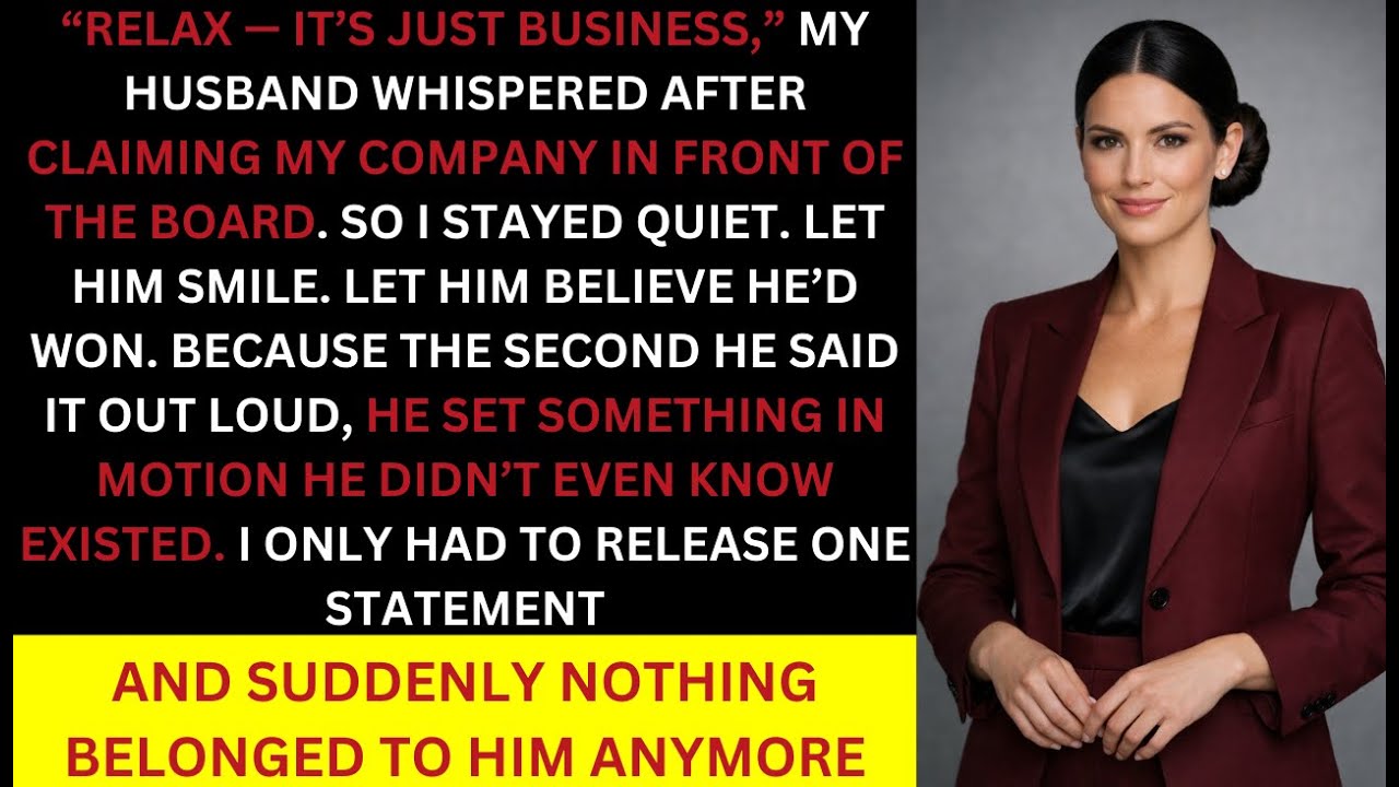 My Husband Claimed Ownership of the Company—I Release a Statement That Shifts Everything in My Favor