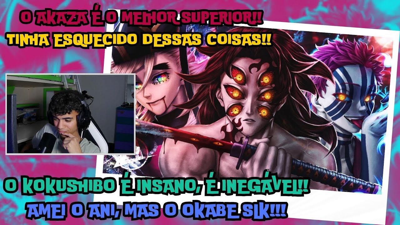 AKAZA É O MAIS BRABO! | REACT | ♪ Akaza, Douma e Kokushibo | Eclipse Carmesim | AniRap | OreactÉmeu