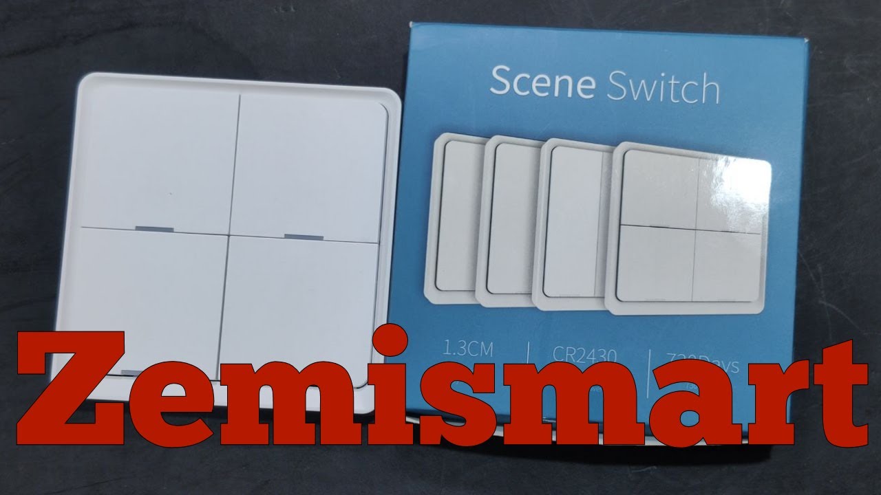 Zemismart 4 Tasti Zigbee 3.0 Wireless Switch Sticker Alimentazione a batteria Telecomando