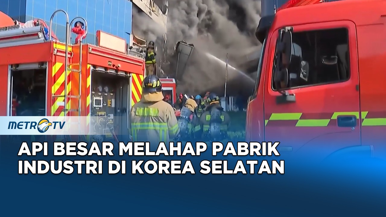 Kebakaran Hebat Melalap Pabrik Suku Cadang Mobil di Daejeon