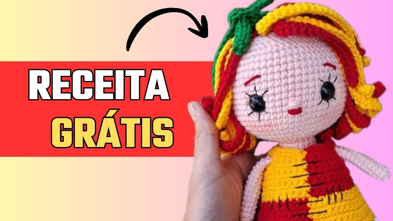 Amigurumi Receitas: Boneca Emília Grátis para Iniciantes