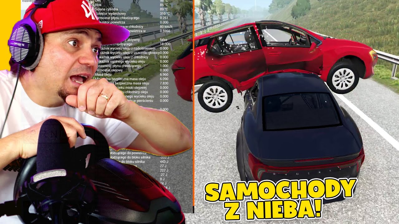 SAMOCHODY LECĄ Z NIEBA! *troll mapa* 🏎️ Beam.NG Mody