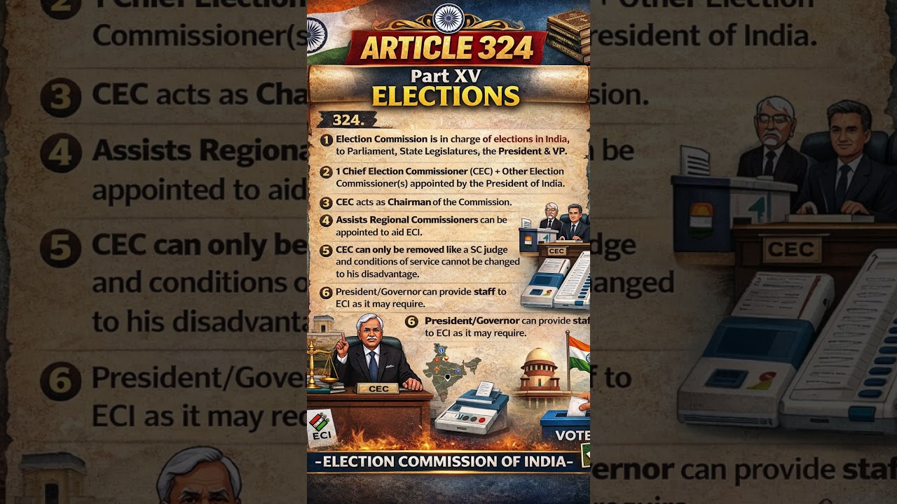 Article 324 Explained | Election Commission of India | Indian Constitution | UPSC | Shorts