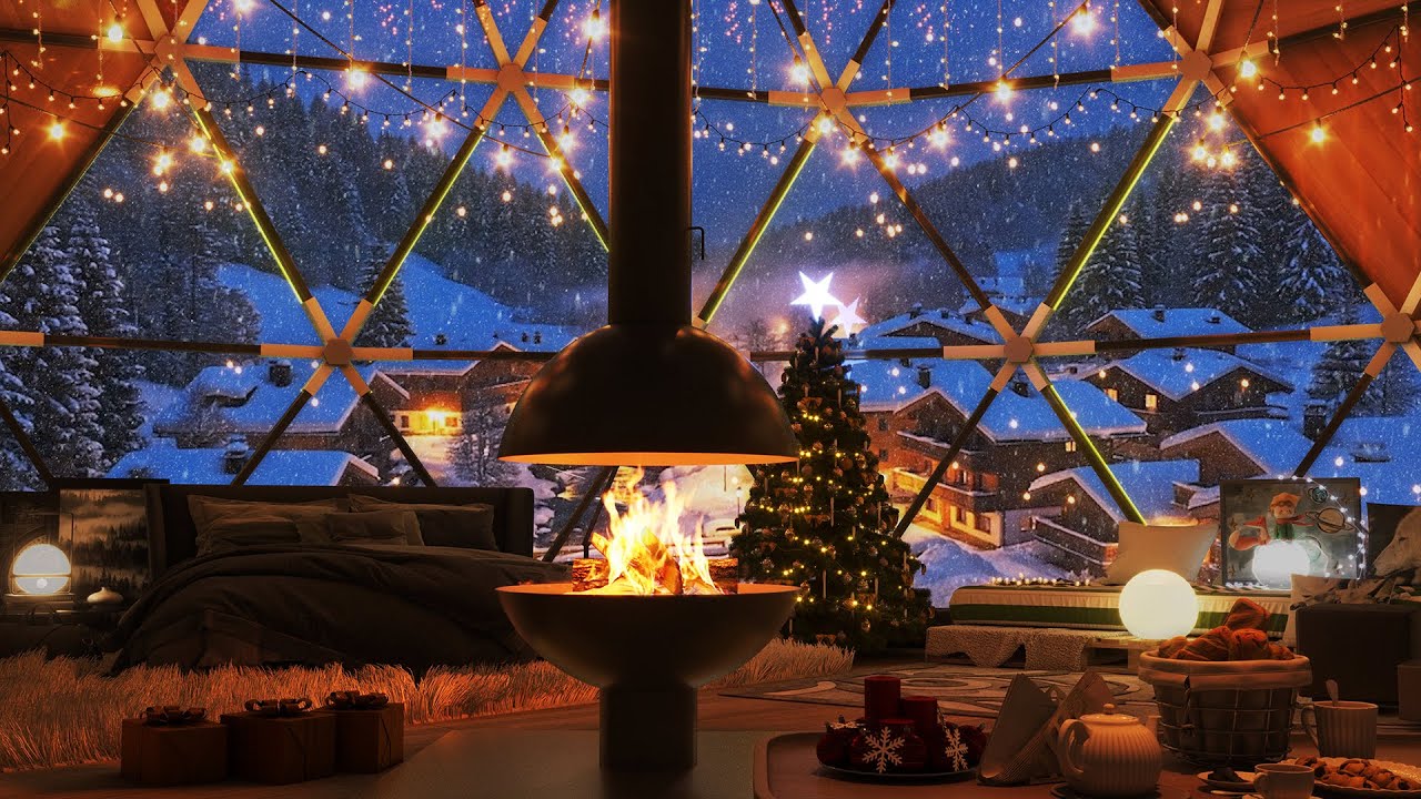 You did great this year. Rest up | Christmas-style jazz piano and fireplace sounds