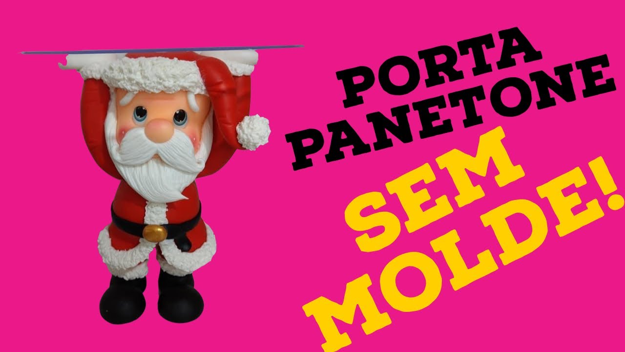 Papai Noel porta panetone em biscuit 1° parte / Patrícia Soares