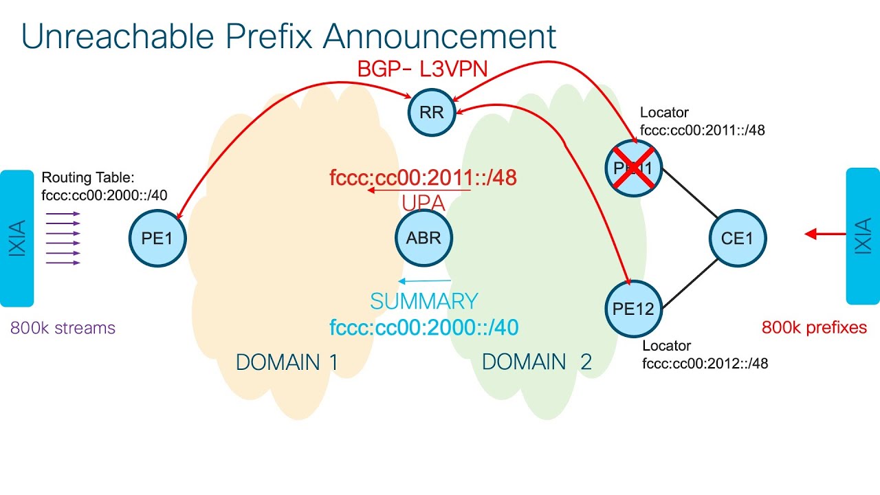 Unreachable Prefix Announcement in SRv6 uSID network