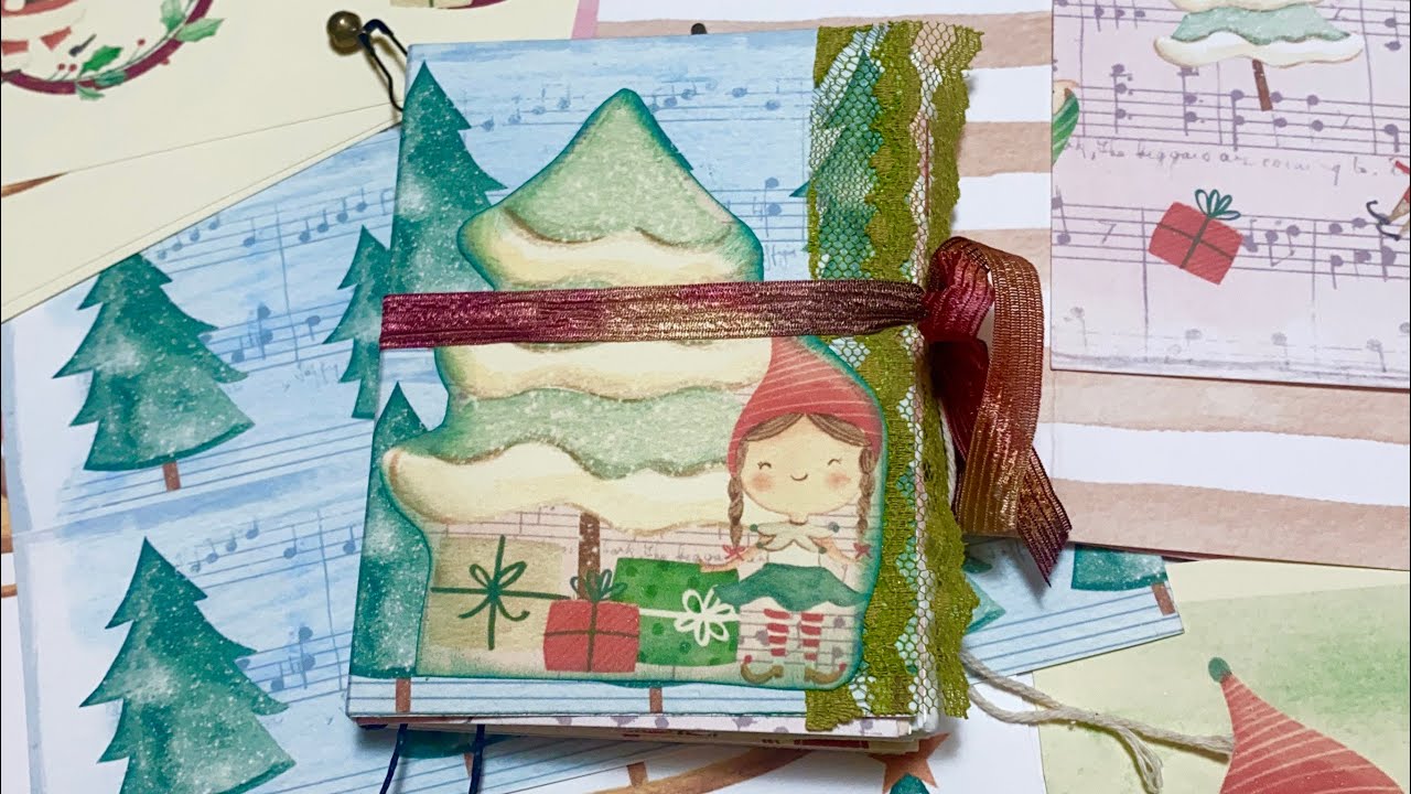 Quick & Simple Ornament Junk Journal (no sew) // FT Santa love collection by RosaKellyScrapbooking