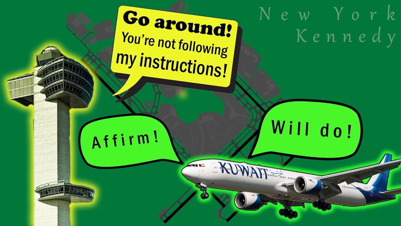 Frustrated JFK Controller instructs Kuwaiti to go around | Bad readbacks!