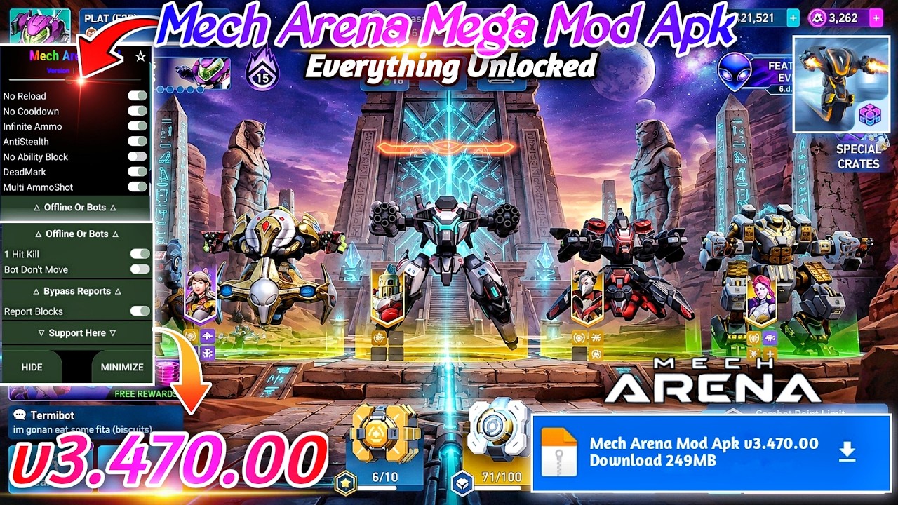 Mech Arena Mod APK v3.470.00 | Mech Arena Mega Mod Menu v3.470.00 | Mech Arena Hack v3.470.00