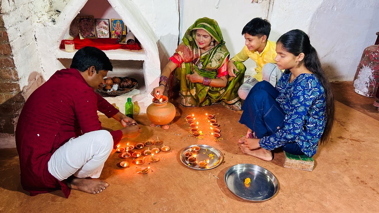 मिट्टी के दीयो से जगमग💃 यही है हमारे गाँव की दिवाली🪔vilage fastival 🎊Villege Diwali Celebration