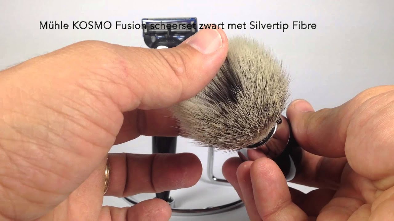 M&uuml;hle KOSMO Fusion scheerset zwart met Silvertip Fibre