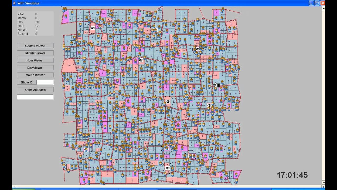 Wireless social network simulation