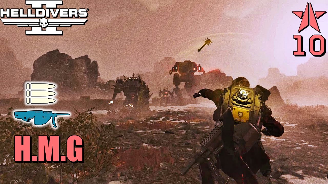 Helldivers 2 | Heavy Machine Gun Loadout Gameplay on Bots (No commentary, Max difficulty)