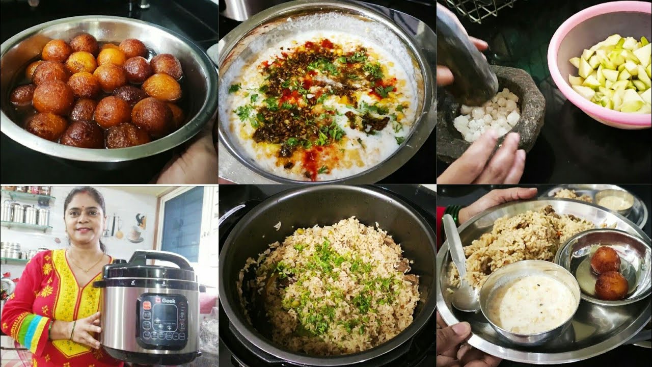 YUMMY DINNER ROUTINE, Soya Chunks Pualao, Instant Gulab Jamun, Boondi Raita, Hing ka Achar, ROBOCOOK