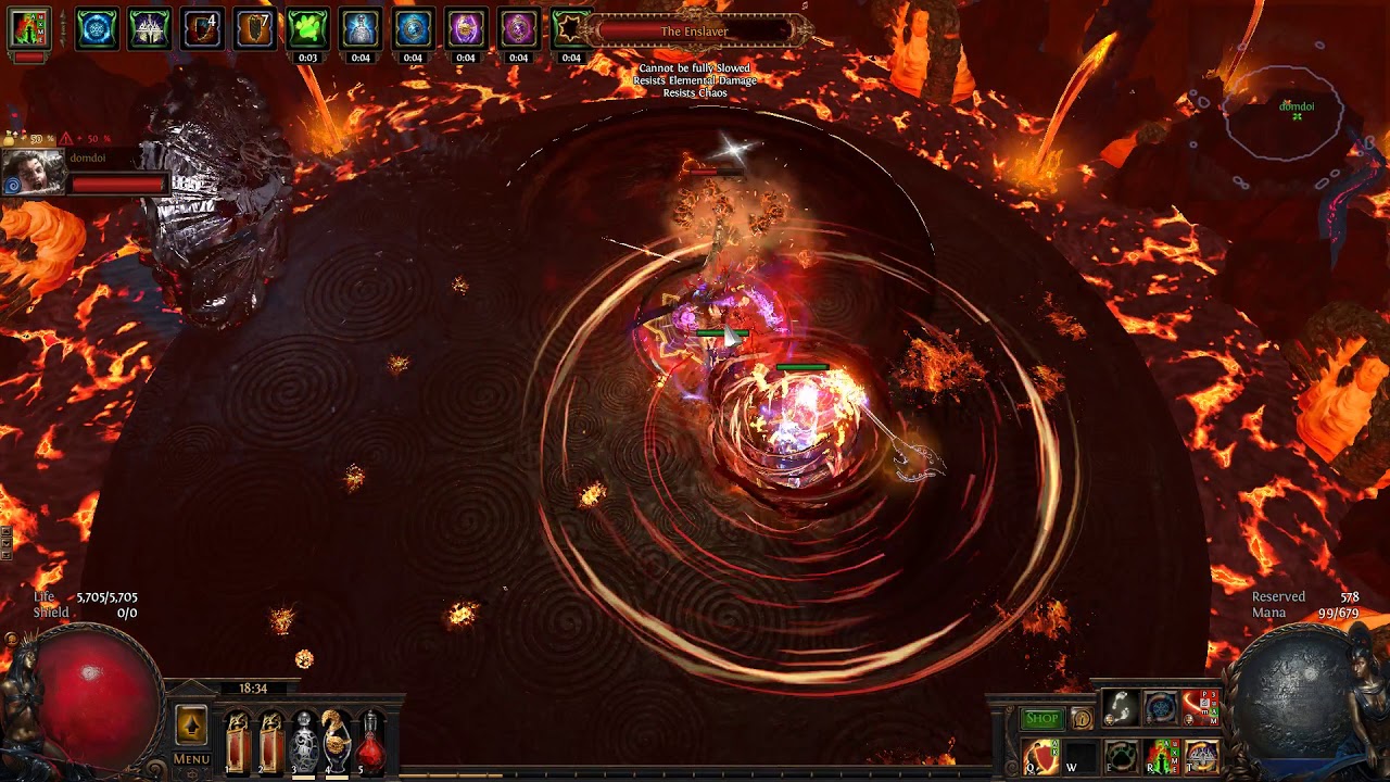 PoE boss - River of Hysteria - The Enslaver (Elder Guardian) - full block cleave, Ngamahu cyclone