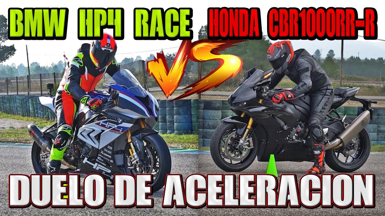 BMW HP4 RACE VS HONDA CBR1000RR-R SP BATALLA DE ACELERACIÓN A FONDO !!! DUELO CUARTO DE MILLA ZODZ