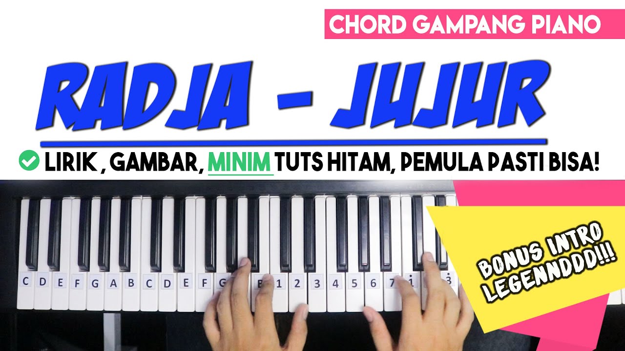 Tutorial Chord Piano | Radja - JUJUR (Disertai Tutorial Intro) | Mudah Dipahami Untuk Pemula